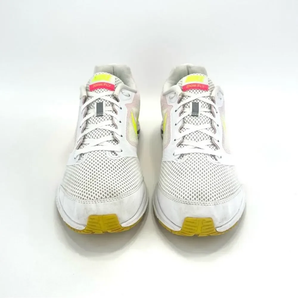 Nike Zoom Fly Dynamic Support Women Running Sneakers Size 10 White Pink Yellow